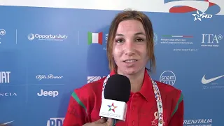 Mediterranean Games "Taranto 2026" - Athletics.. Moroccan Fatima Ezzahra Gardadi after her victory