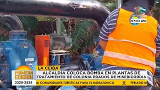 Alcaldía Ceibeña coloca bomba en planta de tratamiento de colonia Prados de Misericordia