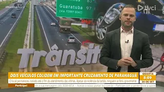 DOIS VEÍCULOS COLIDEM EM IMPORTANTE CRUZAMENTO DE PARANAGUÁ
