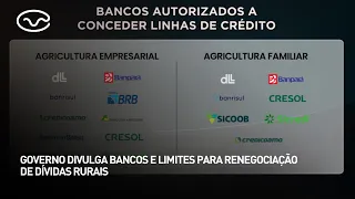 Government defines banks and limits for rural debt renegotiation