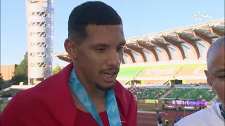 Statement from Moroccan runner Imad Boujida after winning the gold medal in the 800-meter race at...