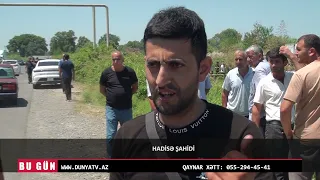 GÖYÇAYDA AVTOMOBİL SU KANALINA DÜŞDÜ
