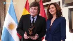 Ayuso recibe a Javier Milei en el Canal de Isabel II