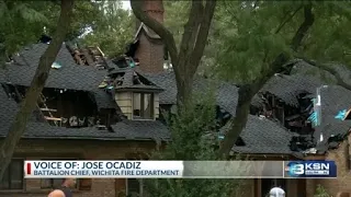Crews battle house fire near Kapaun Mt. Carmel in Wichita