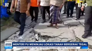 Menteri PU Meninjau Lokasi Tanah Bergerak Tegal