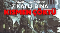Maltepe’de kısmen çöken binada ekiplerin mahsur kalanları kurtarma ve tahliye çalışmaları sürüyor