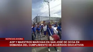 ADP y maestros marchan en San José de Ocoa por acuerdos educativos