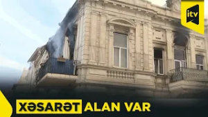 Paytaxtda binada güclü yanğın