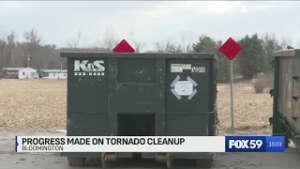 Dumpsters aiding with tornado cleanup in Monroe County
