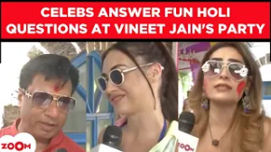 Madhur Bhandarkar, Shrutika Arjun & Lauren Gottlieb answer FUN HOLI Questions at Vineet Jain's Party