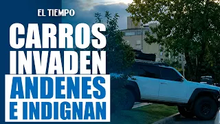 Videos of drivers invading the sidewalk cause outrage in Bogotá | EL TIEMPO