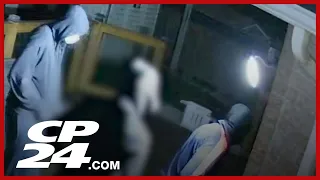 Security footage of home invasion shooting in Brampton