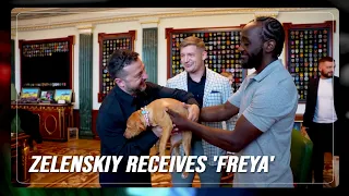 LOOK: Ukraine's Zelenskiy receives puppy from U.S. boxer Terence Crawford | ABS-CBN SPORTS