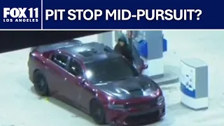 Police chase suspect stops to fill gas mid-pursuit