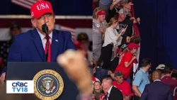 MOMENT: Trump’s Georgia Rally Interrupted By Anti-ICE Protesters As He Attacks Jon Ossoff | N18G