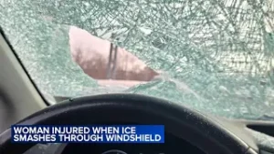 Mother could lose vision in one eye after ice smashes into windshield