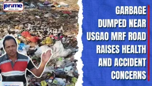 Garbage Dumped Near Usgao MRF Road Raises Health and Accident Concerns