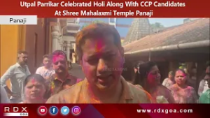 Utpal Parrikar Celebrated Holi Along With CCP Candidates At Shree Mahalaxmi Temple Panaji
