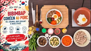 Mix-moi ça: Bibimbap Coréen au Porc | Riz, Légumes, Œuf Coulant & Sauce Épicée