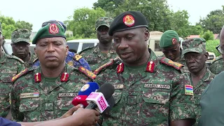 TROOPS AT THE 2ND INFANTRY BATTALION WELCOME CDS MAJOR GENERAL GOMEZ