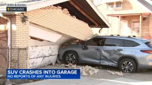 Vehicle crashes into garage on Chicago's Southwest Side
