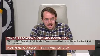 Planning and Zoning Meeting - 9/23/2026