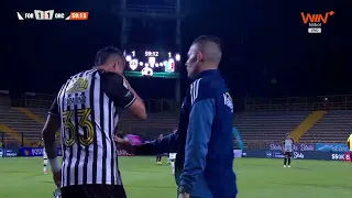 🟥👀RED CARD FOR FORTALEZA! The 'Amix' down a man against Once Caldas. #LALIGAxWIN 😎⚽⚪