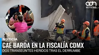 Colapsa barda en la Fiscalía CDMX y deja dos lesionados en la colonia Doctores