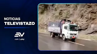 Alóag-Santo Domingo highway: drivers warn of diesel spilled on the road | Televistazo
