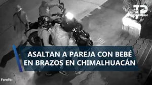 Hombres armados roban motocicleta a pareja con bebé en brazos en Chimalhuacán, Edomex