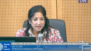 Select Committee on the FEPP Levy 6-Year Implementation and Evaluation Plan 7/08/2026