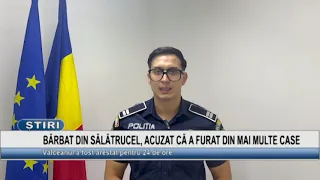 MAN FROM SĂLĂTRUCEL ACCUSED OF BURGLARIZING MULTIPLE HOMES