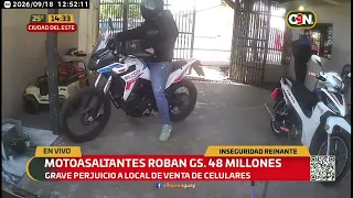 Robbers steal G. 48 million from a cell phone store in Ciudad del Este