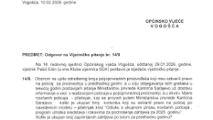 ODGOVORI NA VIJECNICKA PITANJA I INICIJATIVE   26-02-2026