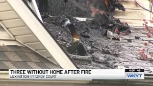 Three displaced after Lexington house fire