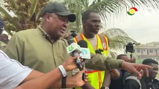 President Mahama visits Korjor drain and orders immediate garbage removal during national cleanup