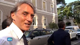 National team, Malagò, Ranieri and Mancini arrive at the press conference. The coach: "Pressure? ...