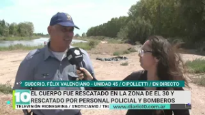 Hallaron un cuerpo flotando en el Canal Principal de riego en Cipolletti