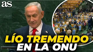 NETANYAHU entra en la ONU y se FORMA el LÍO: varias DELEGACIONES se MARCHAN y NETANYAHU RESPONDE