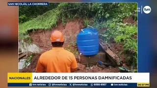 Heavy rains trigger landslide and wall collapse in La Chorrera: 15 people affected