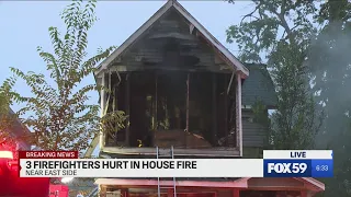 Firefighters hurt while battling near east side fire