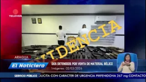 Dos detenidos por venta de material bélico – El Noticiero emisión meridiana 03/03/26