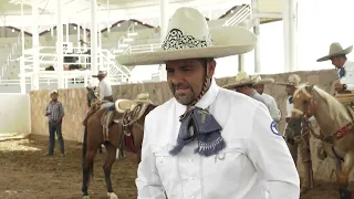Richard Carmona talks with Sergio Alfredo Reyes Chávez "El Apache", charrería instructor