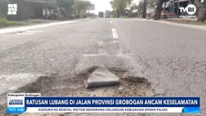 Ratusan Lubang di Jalan Provinsi Grobogan Ancam Keselamatan