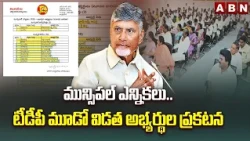 మున్సిపల్ ఎన్నికలు.. టీడీపీ మూడో విడత అభ్యర్థుల ప్రకటన | TDP Municipal Elections Candidates List