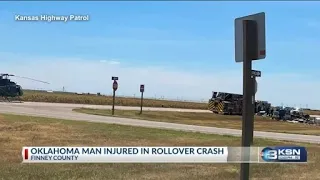 Oklahoma man injured in rollover crash in southwest Kansas