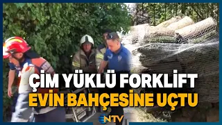 Tragic End for Forklift Driver! Lost Control and Crashed Into a House Garden | NTV