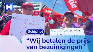 Schiphol employees protest against cabinet budget cuts