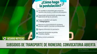 Rionegro Transportation Subsidies, Open Call