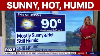 DC weather: Sunny, hot and humid Tuesday with highs near 90 degrees